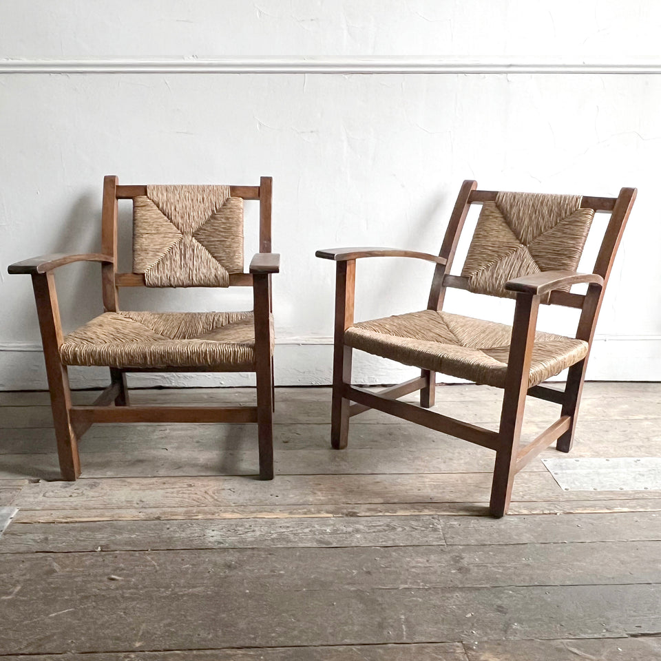 Pair Rush Seated Chairs