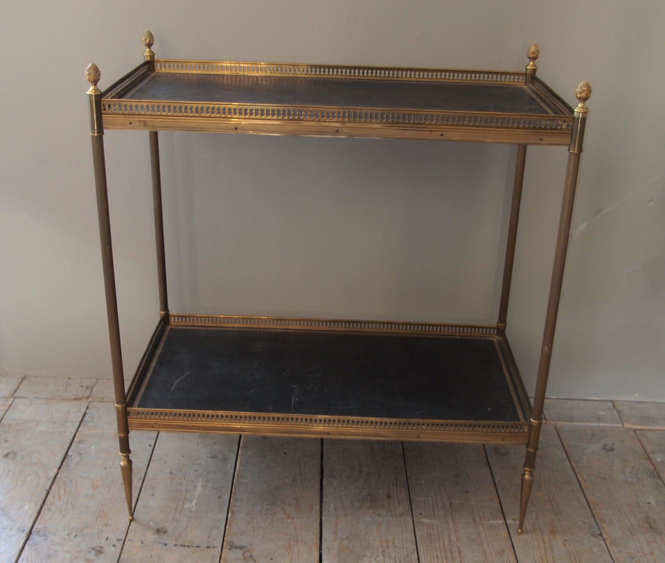 Brass & Leather Side Table