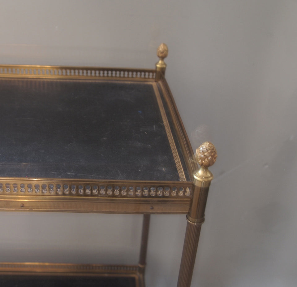 Brass & Leather Side Table