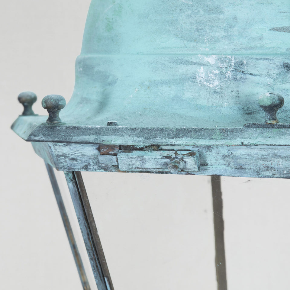 Late 19thC French copper Écurie Lantern