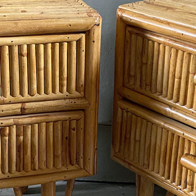 Pair Bamboo Bedside tables