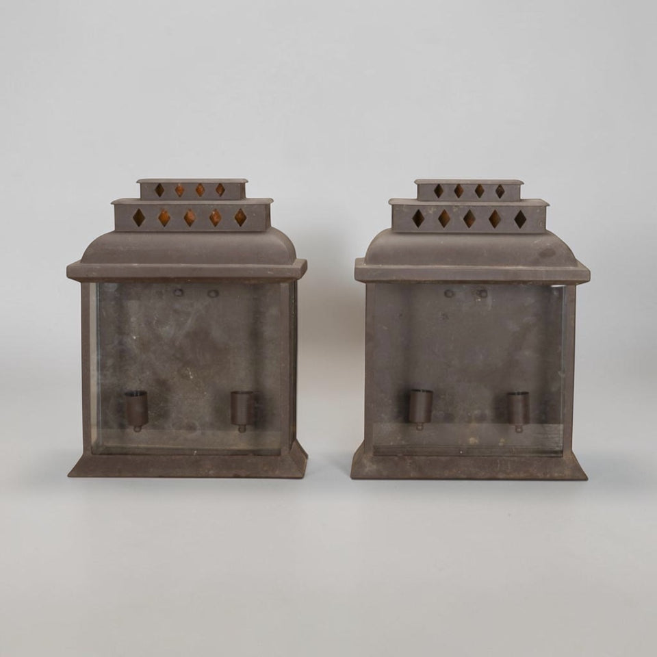 Pair Vintage French Wall Lanterns